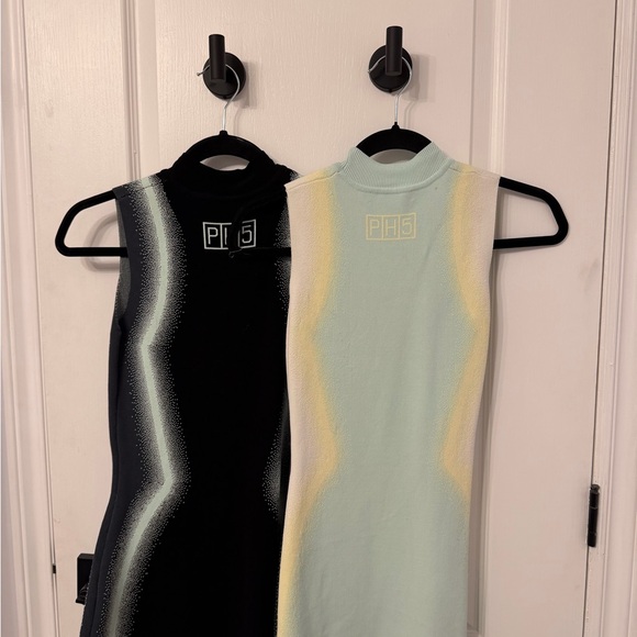 PH5 Ribbed Asymmetrical Mint Cream Yellow Dress - Picture 7 of 8